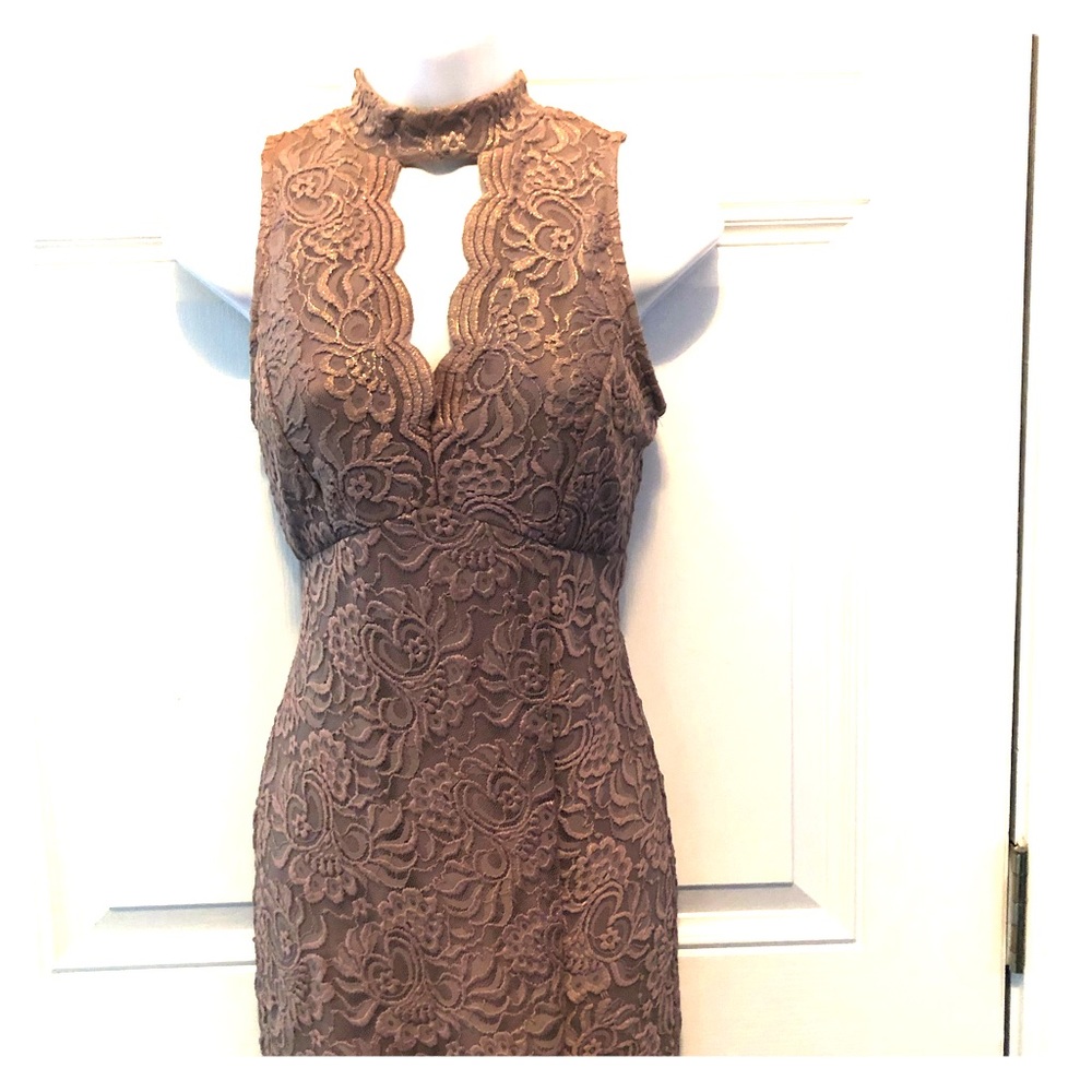 Jump Apparel Tan Lace Dress Juniors XS - used